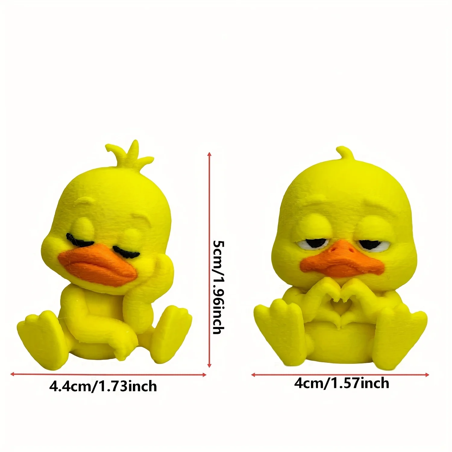 1pc Cute Heart Hands Duck Car Decor-Adorable Sitting Duck Statue,Multi-Color Print for Dashboard-Desk.Premium Gift for Valentine
