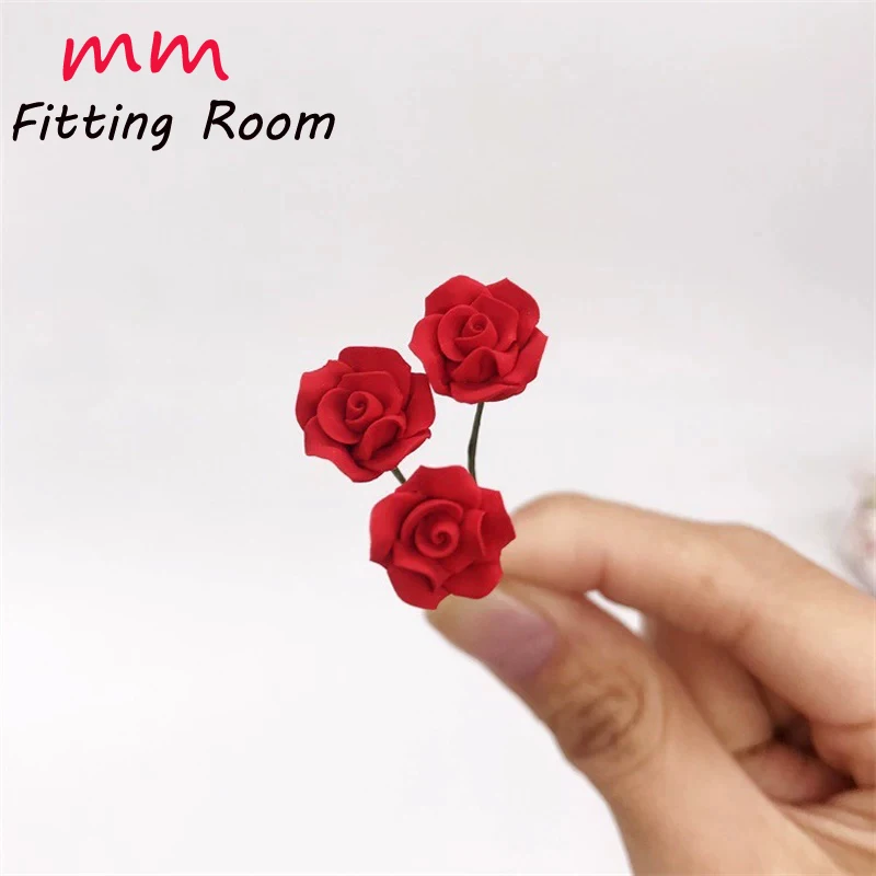 1/6 Scale red rose models toys miniature flower accessory fit 12'' action figure doll body