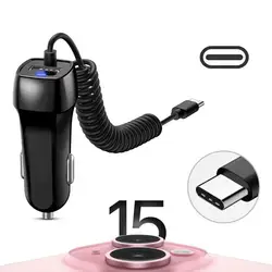 Type C USB Car Charger Fast Charging For Xiaomi Car Charger Cable Type C Cigarette Lighter Plug Universal