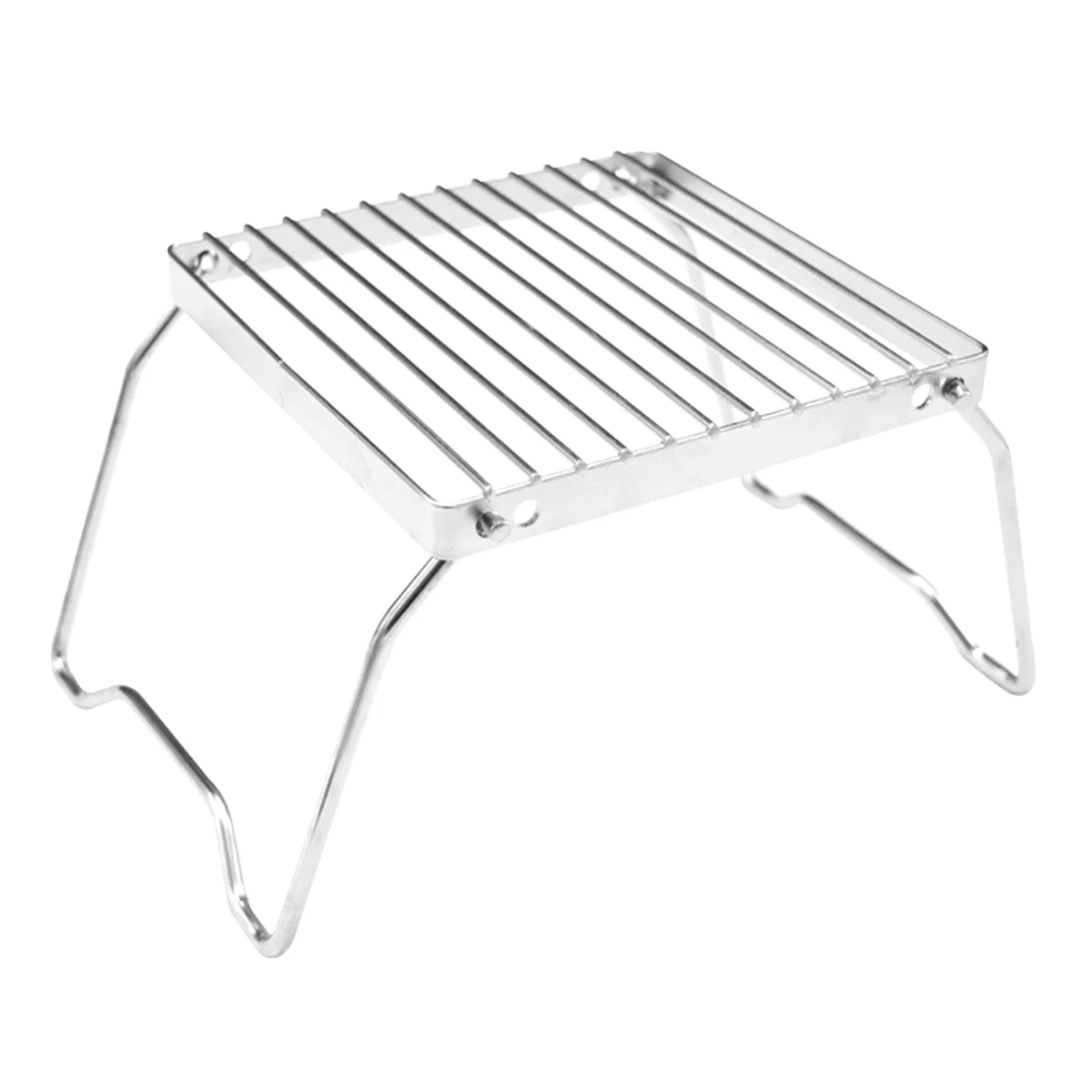 

AD-Folding Campfire Grill Portable StainlessSteel Camping Grill Grate Gas Stove Stand Outdoor Wood Stove Stand BBQ
