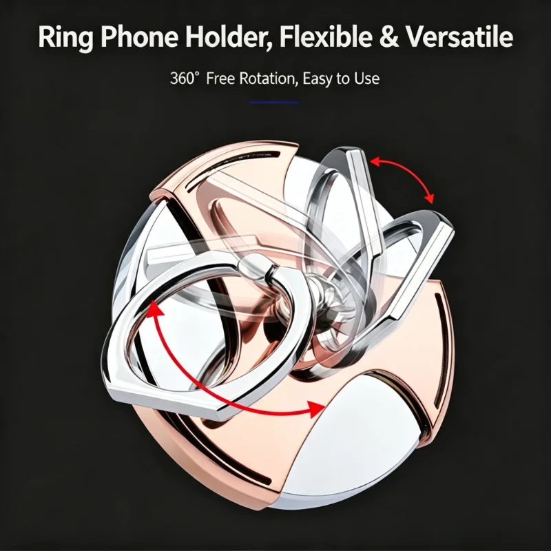 Car Cigarette Lighter Adapter Multifunctional Phone Holder, Ring Clip Design with Built‑in Lighter & USB Charger, Multi‑Purpose Vehicle Accessory for Driving