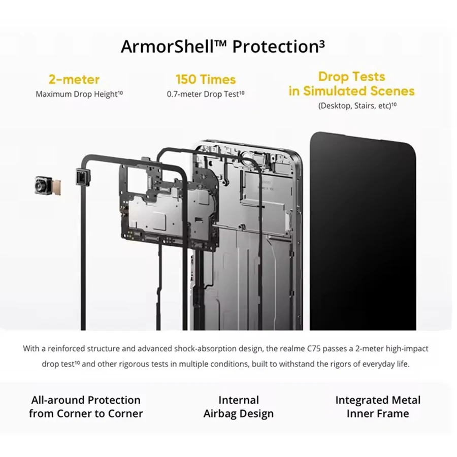 النسخة الروسية هاتف ذكي Realme C75 Helio G92 Max شرائح 5828 مللي أمبير بطارية 45 واط شحن 6.72 بوصة 90 هرتز عرض كاميرا 50 ميجابكسل NFC IP69