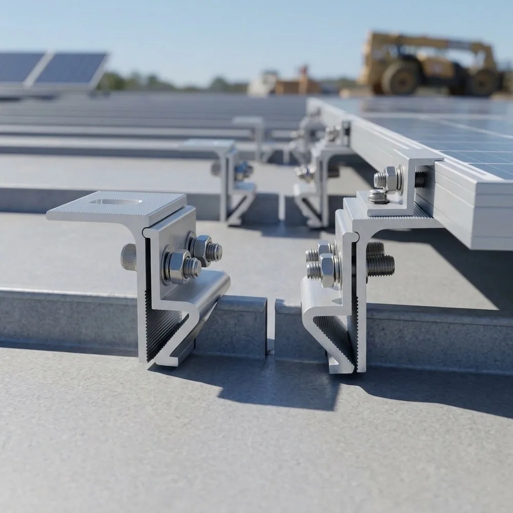 1/4 inch Fold Clamp Aluminum Alloy for Standing Seam Roof Solar Mounting Compatible with PV Photovoltaic Panel Systems