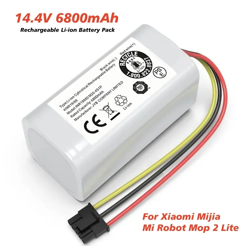 For Xiaomi Mi Robot Vacuum Mop 2 Lite MJSTL Battery 14.4V 3200mAh,  N011-4S1P Replacement Li-ion Battery Pack for E10 E12 B11