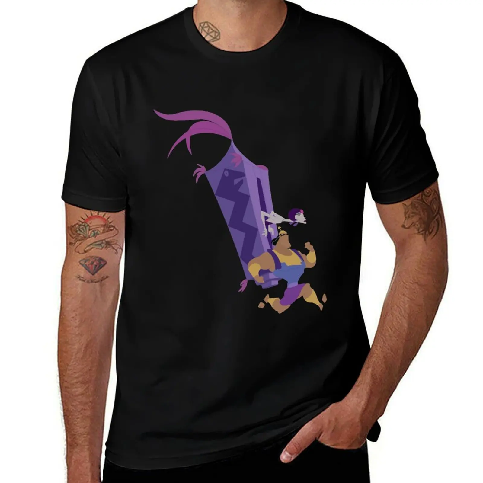 

Minimalist Kronk and Yzma T-Shirt Basic Solid Color Short Sleeve Cotton Top
