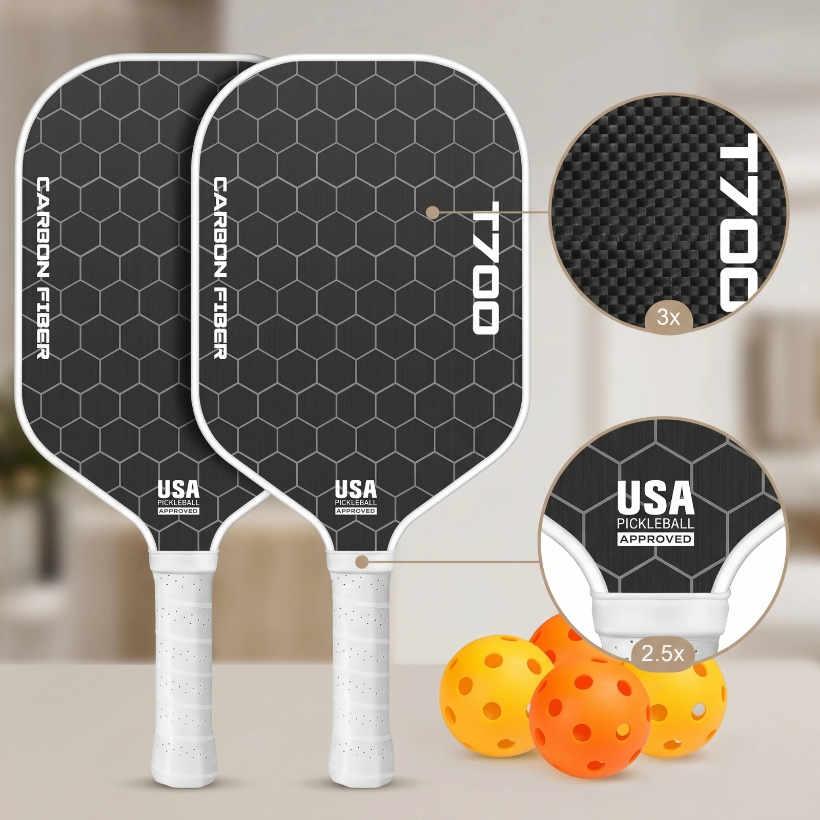 2-pieces-carbon-fiber-pickleball-paddles-textured-pickleball-paddles-set-with-bag-sporting-goods-lightweight-for-beginners