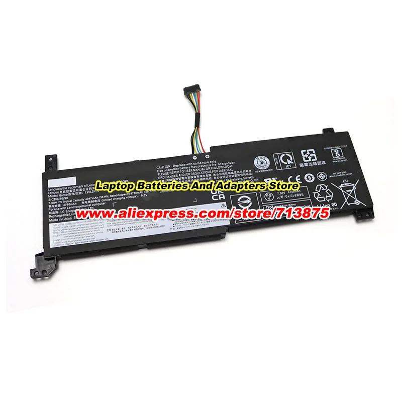 Genuine L20B2PF0 L20L2PF0 Battery L20C2PF0 L20D2PF0 SB11B36284 For Lenovo IdeaPad 3 V14 V15 V17 G2 ITL Series 7.68V 4947mAh 38Wh