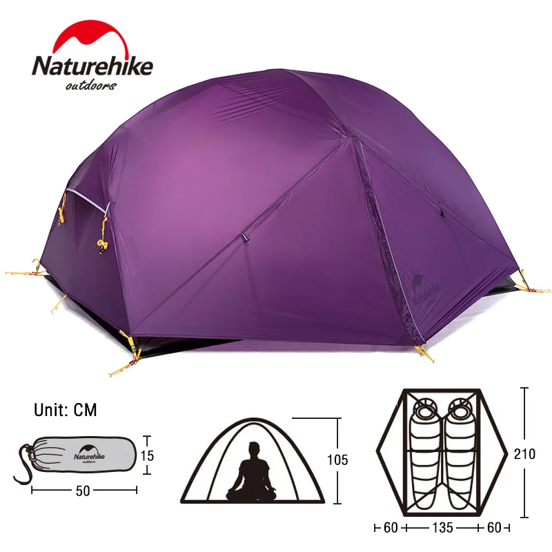 Imagem -05 - Naturehike-mongar Tenda para Pessoas Tenda de Acampamento Profissional Ultraleve Mochila Impermeável e Windproof 20d Nylon Viagem Tenda