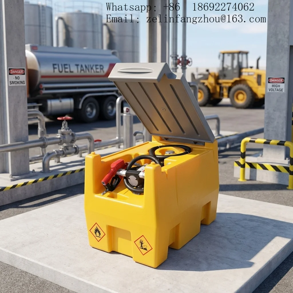 Cavitt 12V 24V Portable Diesel Fuel Transfer Pump 240L Tank Skid Mounted Electric Refueling for Vehicles Machinery