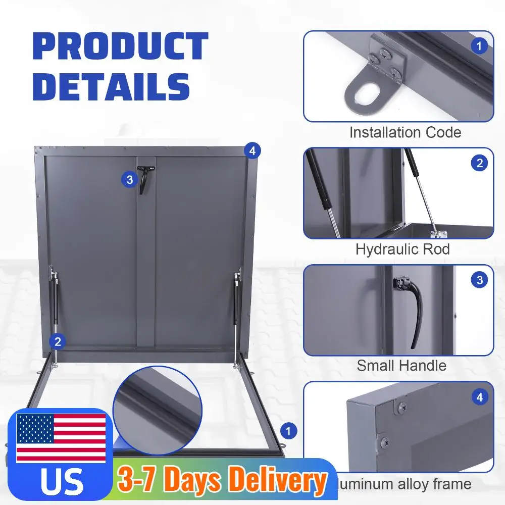 

Квадратный люк для доступа на крышу, чердачная дверь, вентиляционное окно, безопасная крышиная дверь, подходит для дома и промышленности