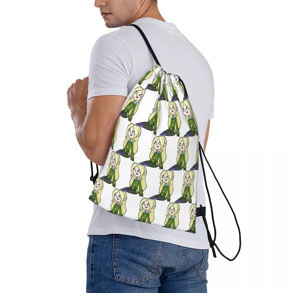 Dawn - Total Drama Backpacks Multi-function Drawstring Bundle Pocket Storage Bag Book Bags for Man Woman School