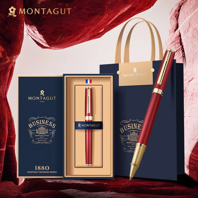 

Montagut M301 Multicolor Metal Roller Ball Pen Golden Trim High Quality Stationery Writing Ink Pen W/Gift Box
