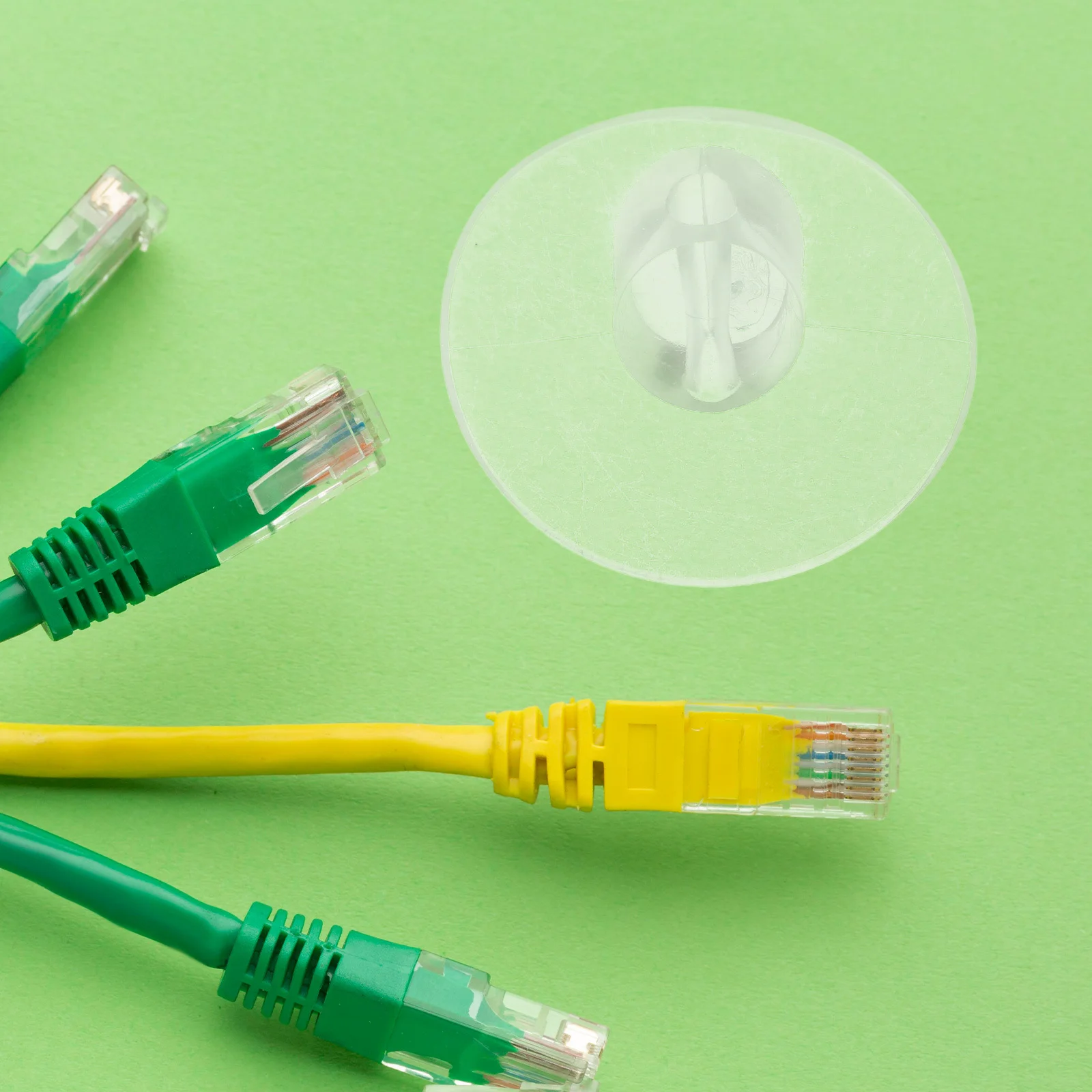 

20Pcs Clear Transparent Suction Cup Cable Holders Heavy Duty Flat Head for Desktop Desk Cord Management Small Round Clip