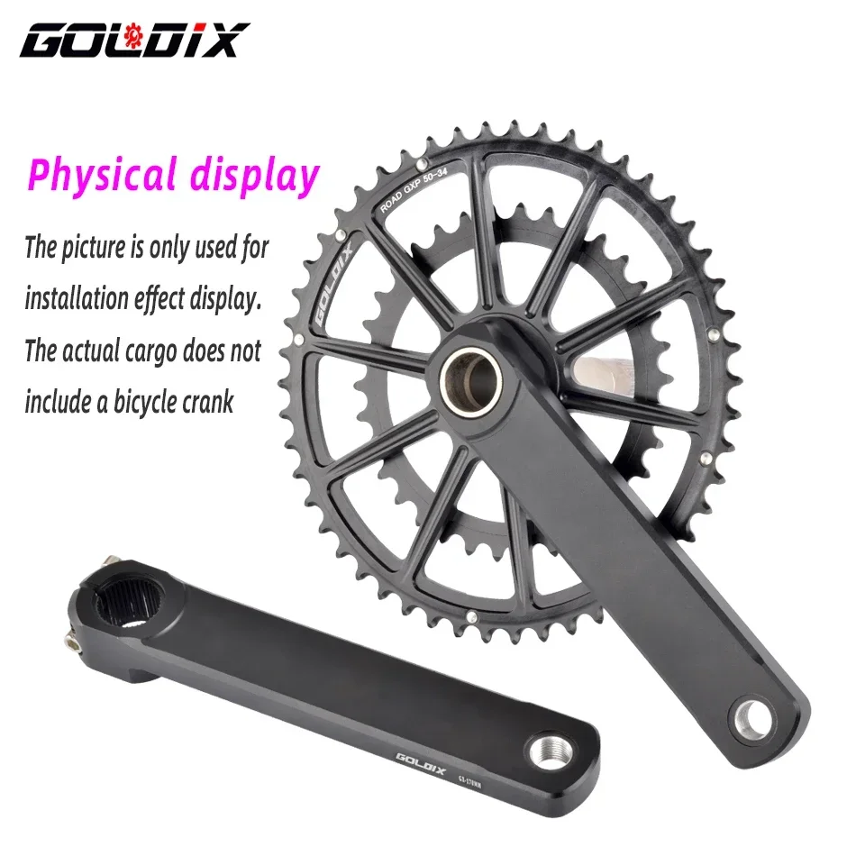 

3-Bolt Direct Installation Double Chainring Aluminum Alloy Material Hollow Cutting for SRAM 22 Speed Road Bike Crankset -GOLDIX