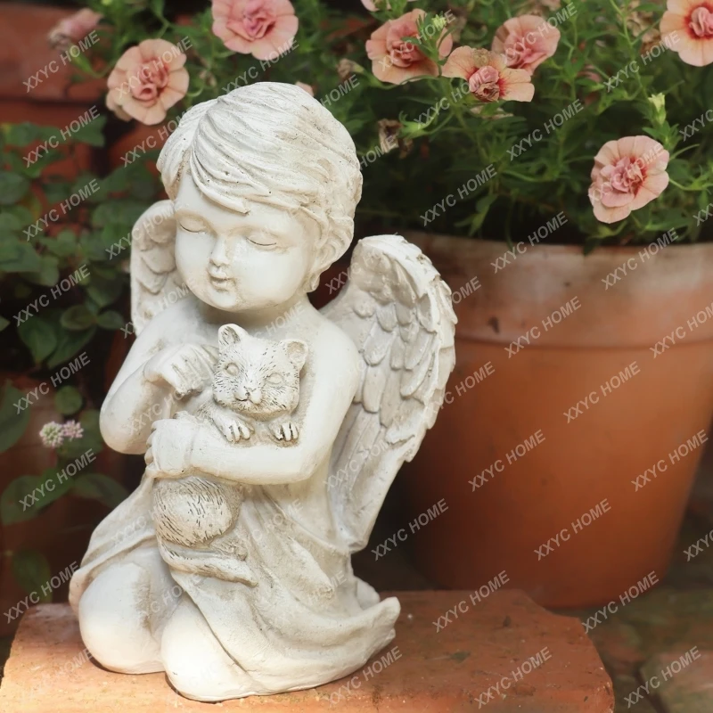 Garden Decoration Cute Little Angel Outdoor Courtyard Decoration Balcony Living Room Entrance Desktop Landscape Decoration