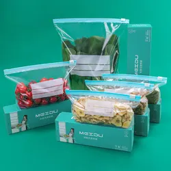 Sacos De Armazenamento De Alimentos Ziplock De Plástico Reutilizável, Sacos De Geladeira, Fruta, Mantendo Fresco De Grão, Recipiente De Armazenamento De Plástico