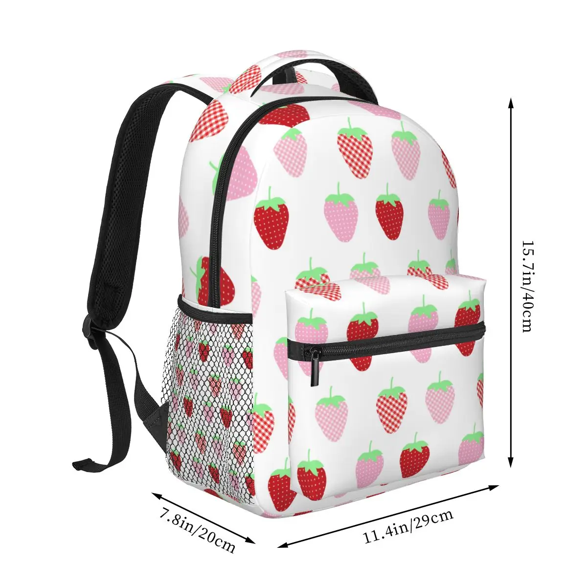 Cottage Core Strawberries Backpack Hot Sale Daypack Large Capacity Children BookBag School Bag Shoulder Bags for Men Women