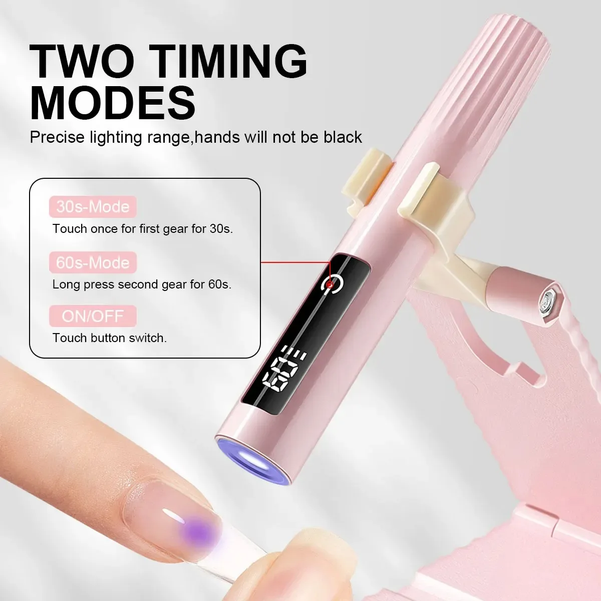 

Portable handheld gel nail enhancement UV lamp mini rechargeable wireless nail enhancement lamp with LED display for diamond glu
