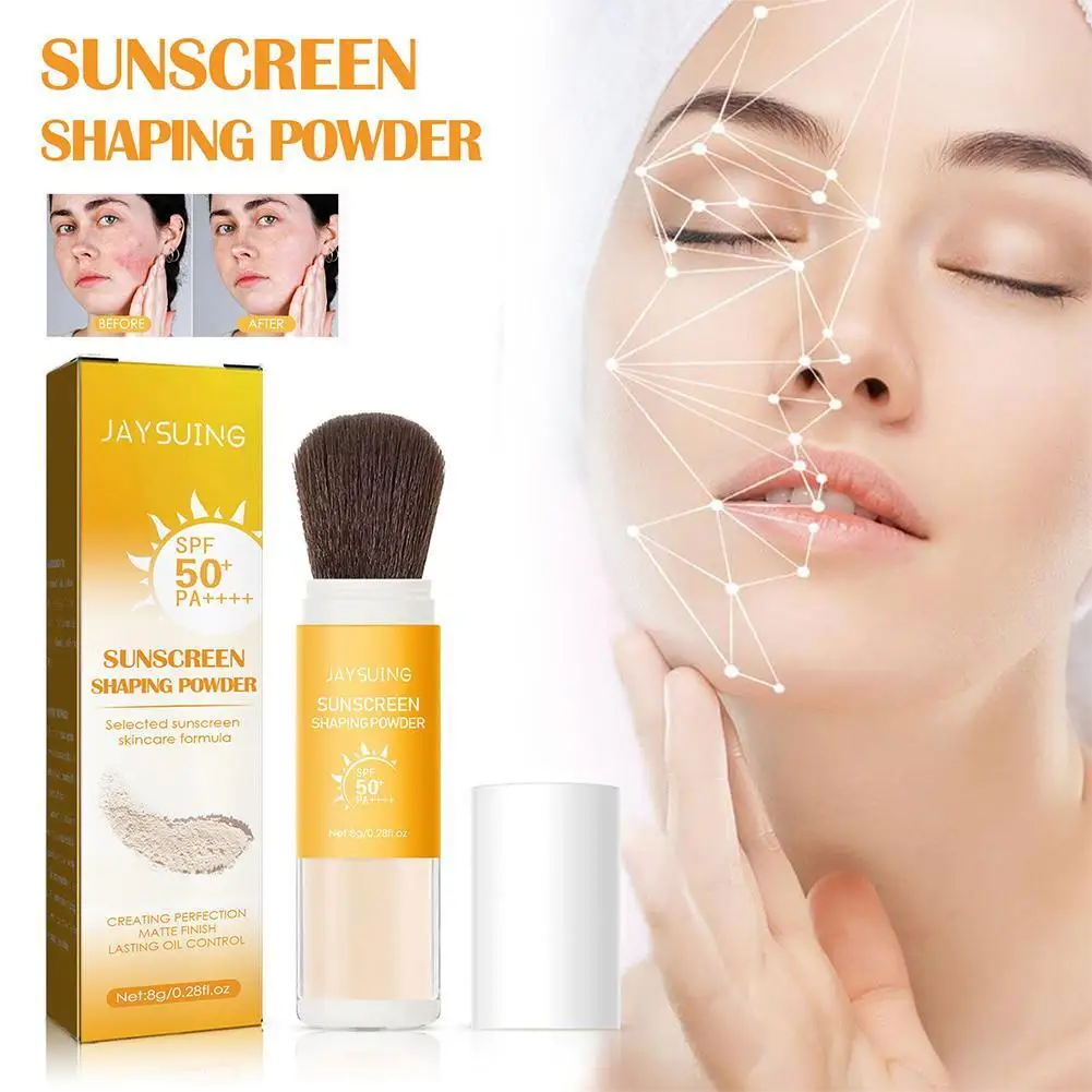 

JAYSUING Sunscreen Loose Powder Waterproof Invisible Pore Solar Blocker Brighten Oil Control Makeup Powder