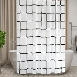 Waterproof Shower Curtain Mildew Proof Durable Bathroom Screens With Hook Modern Printed Bathtub Curtains Bathroom Accessories