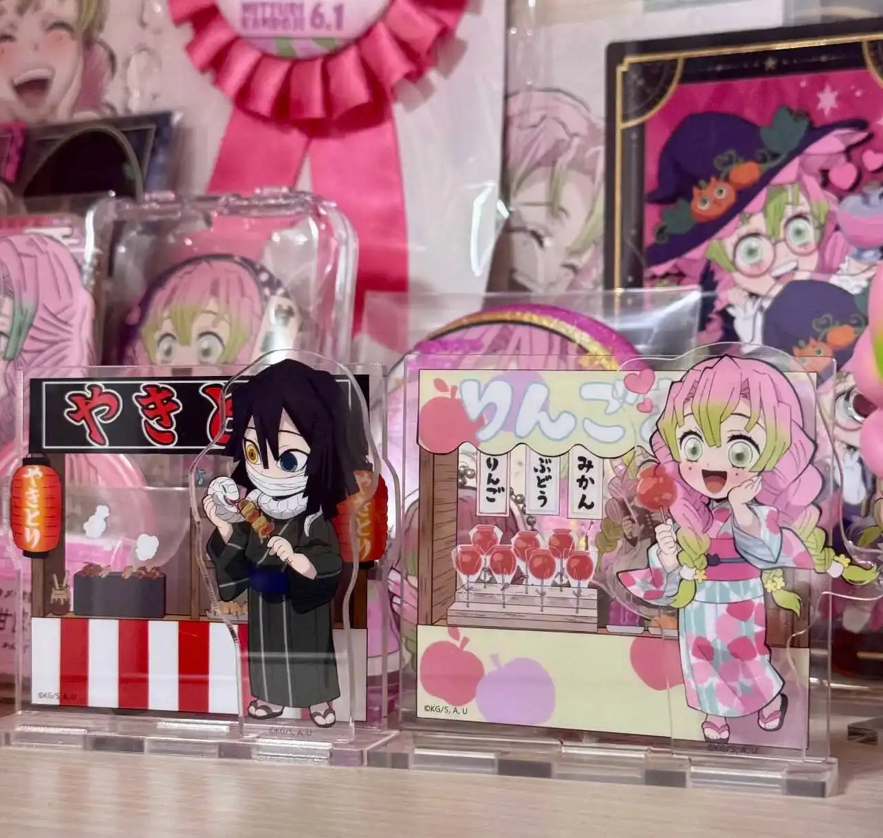 

New Kanroji Mitsuri Iguro Obanai Anime Merchandise Creative Cartoon Transparent Acrylic Stand Table Acg Ornament Gift