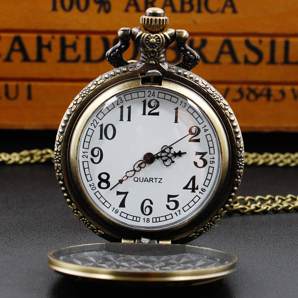 Reloj de bolsillo de cuarzo de avión de la Segunda Guerra Mundial de bronce, collar Steampunk Retro, reloj de cadena, colgante para hombres y mujeres, regalo antiguo