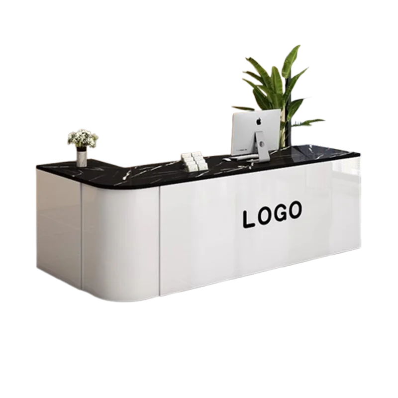 Design Wood Reception Desks Brown Cheap Storage Classic Drawer Reception Desks White Modern Empfangs Tresen Office Furniture