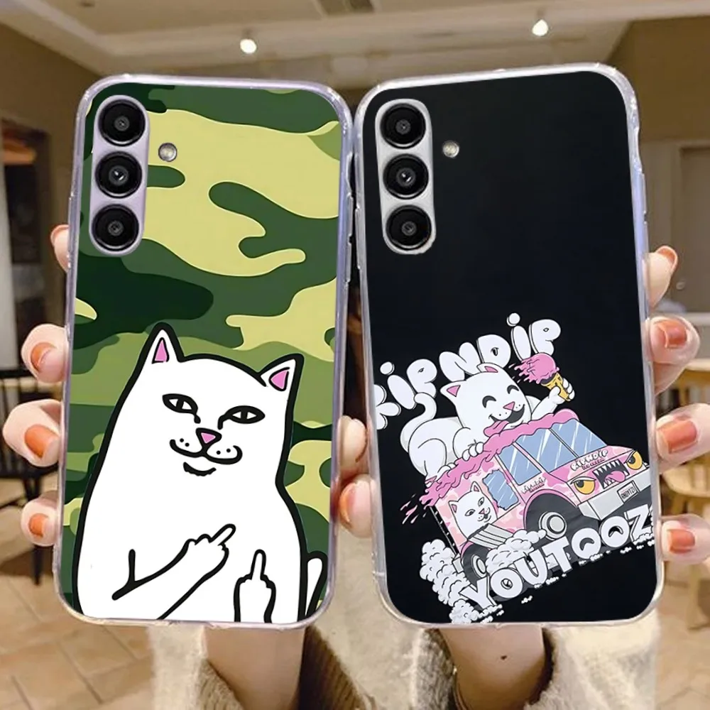 Чехол Cat B-RipndipS для телефона Samsung Galaxy A52 A12 A51 S21 Edge S22ULTRA S23 S20LITE Plus, Ультрачерный чехол