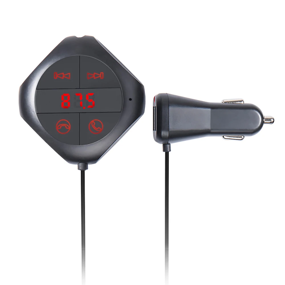 Q7s Car Bluetooth Hands Free MP3 Player FM Transmitter Car Wireless MP3 Car Charger U Disk Music Playback AUX Audio Input/Output