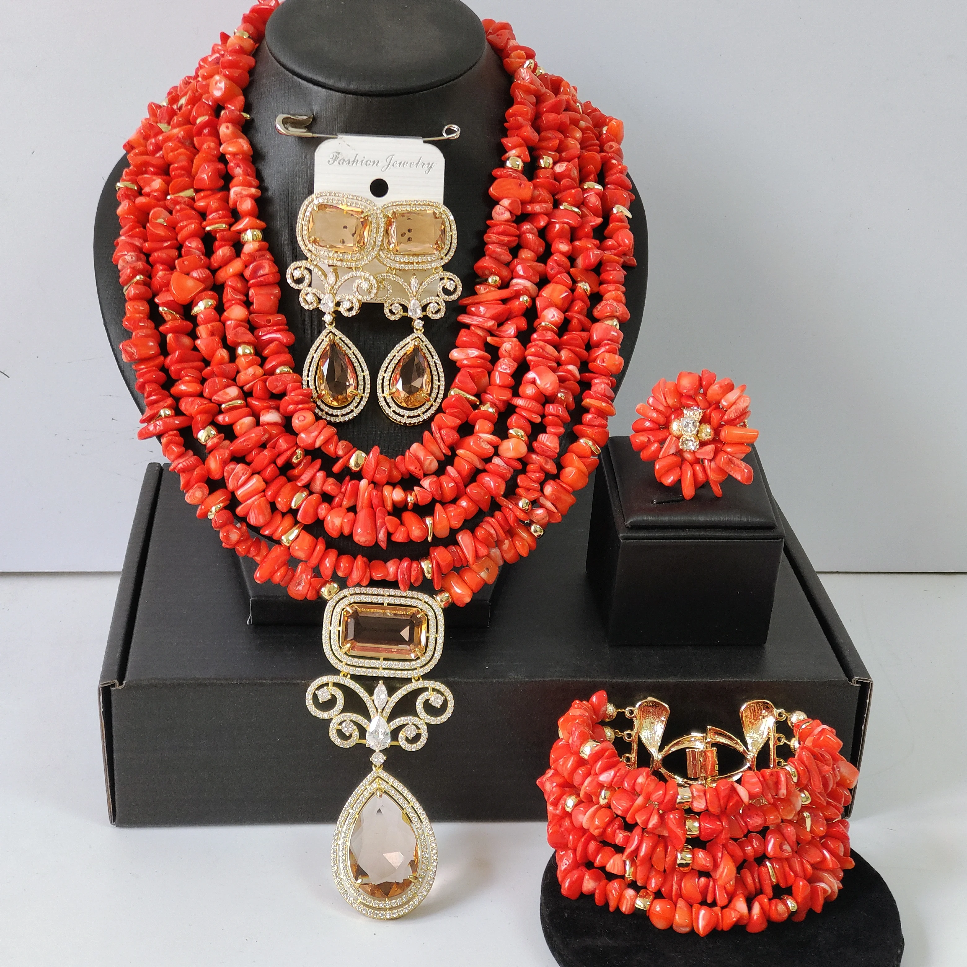 

Real Coral Beads Jewelry Sets