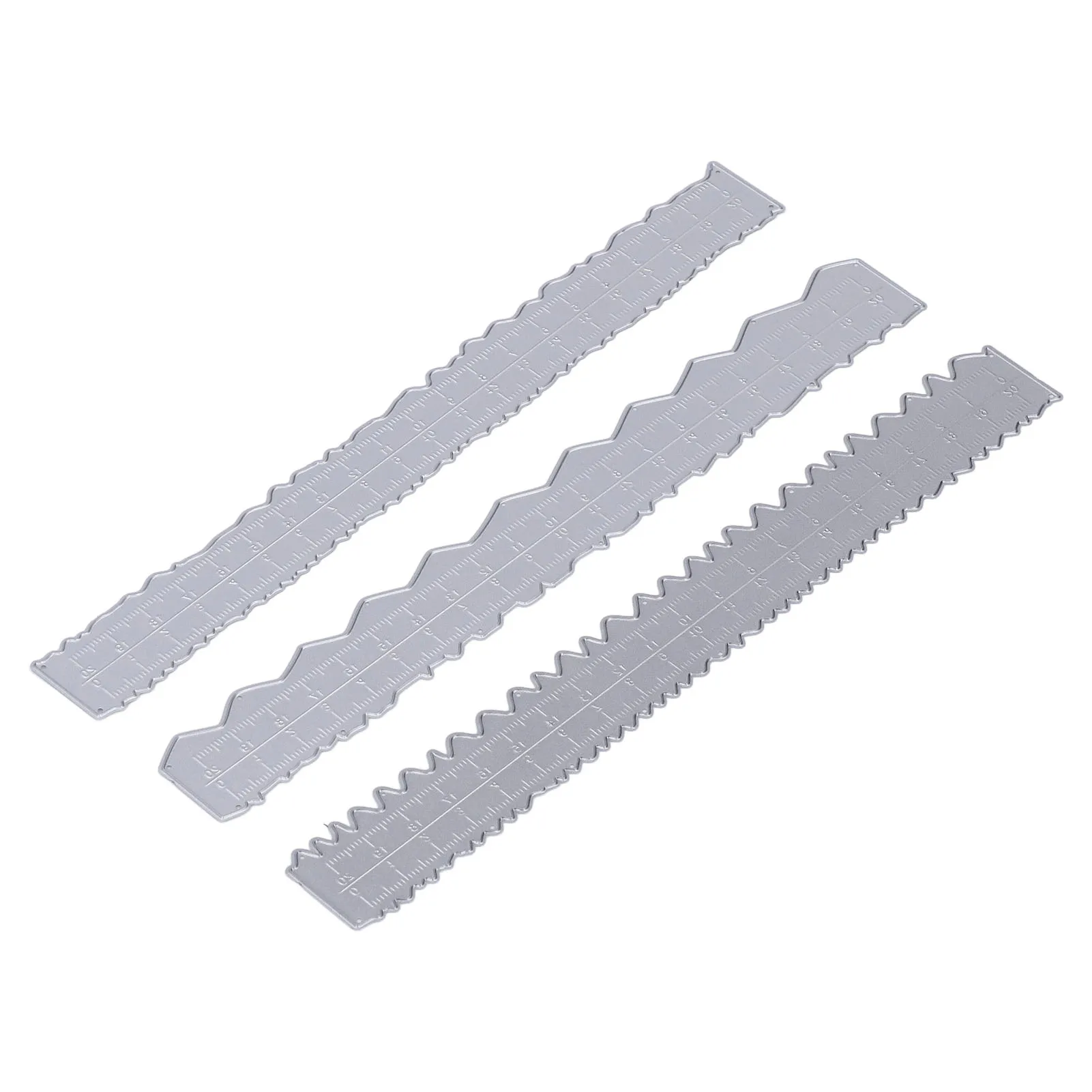 3pcs Irregular Edges Ruler DIY Making Carbon Steel Embossing Attractive Decorative Lightweight Card Making Tool