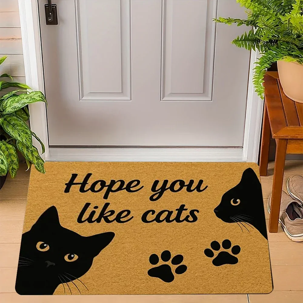 Hope You Like Cat Cute Cat Welcome Rug Doormat Living Room Bedroom Entrance Door Floor Mat Hallway Backyard Foot Mat Home Decor