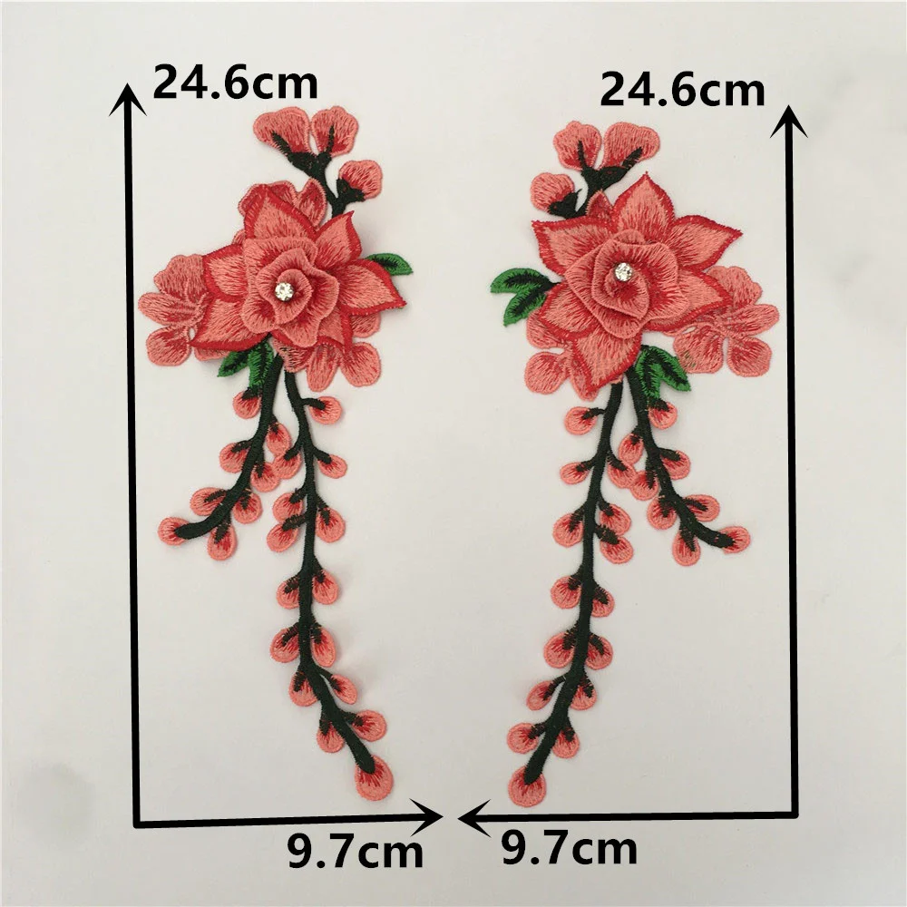 Moda fai da te cucito a mano corpetto a fiore ricamo orchidea media patch cheongsam vestito costume accessori di abbigliamento