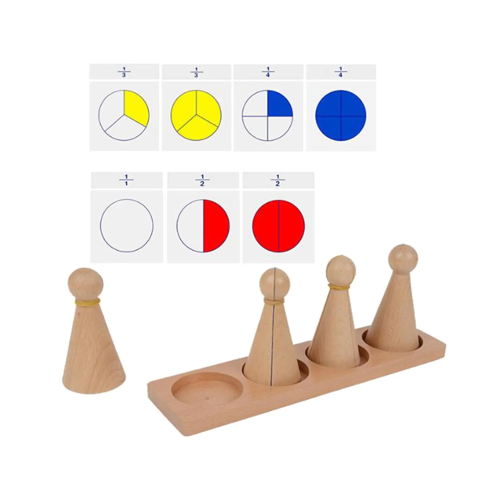 Juego educativo de formas geométricas de madera con muñecas Peg para aprendizaje de matemáticas