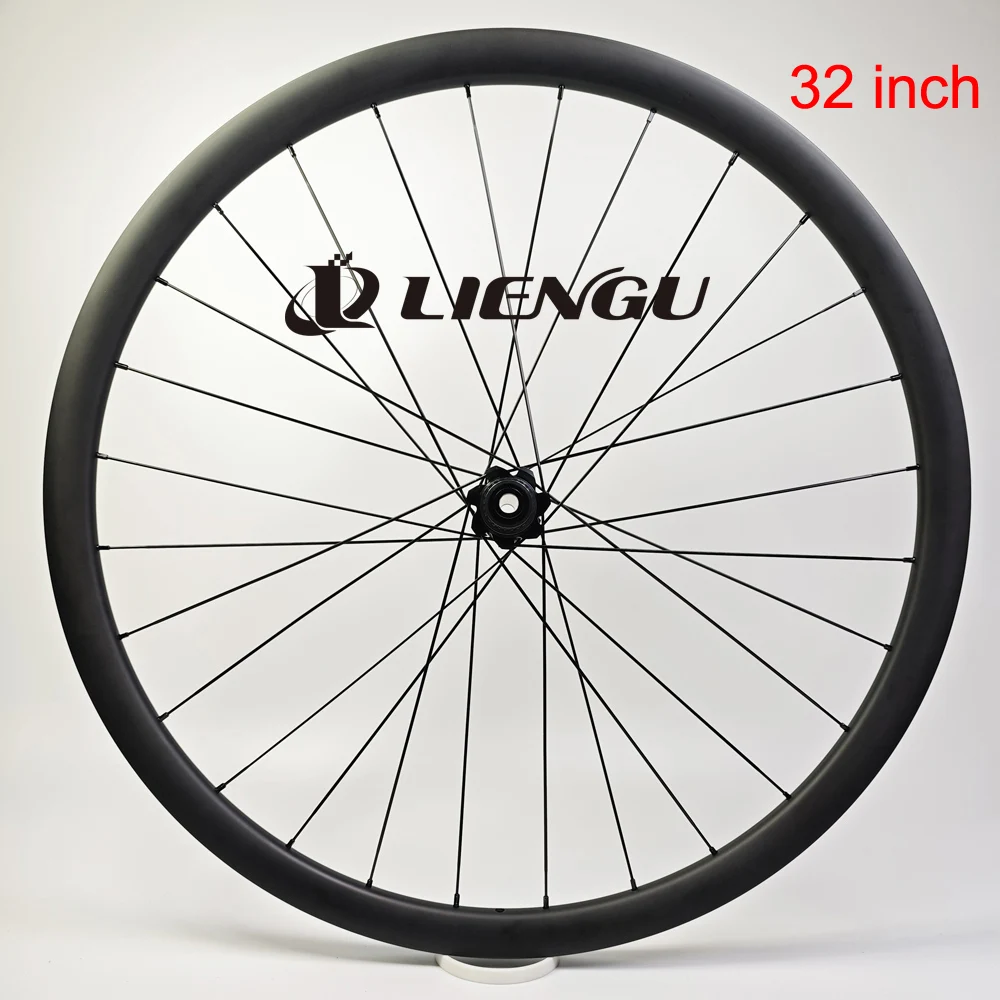 

32er MTB Asymmetry Carbon Wheel Tubeless 40mm Width 25 Depth Front Boost Hub 6 Bolts Disc Brake XC AM DH