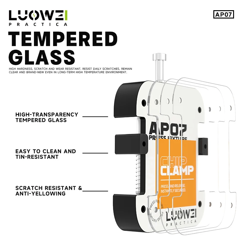 LUOWEI AP07 Chip Fixture High Temperature Resistant Press-to-Lock Clamp for Mobile Phone IC Chip Glue Removal Soldering Repair
