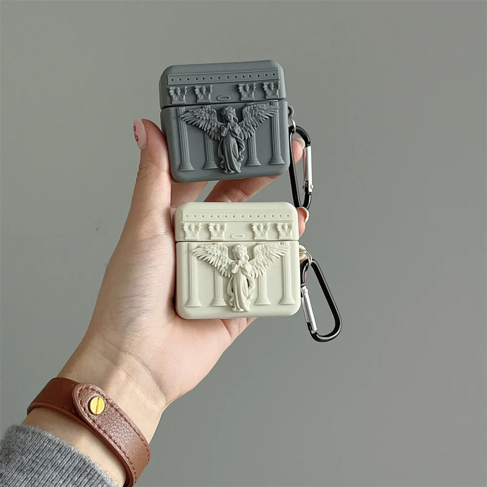 

Силиконовый чехол для наушников Apple AirPods Pro, 3D скульптура, статуя молитвы ангела, защитный чехол для наушников Airpod 2, чехол