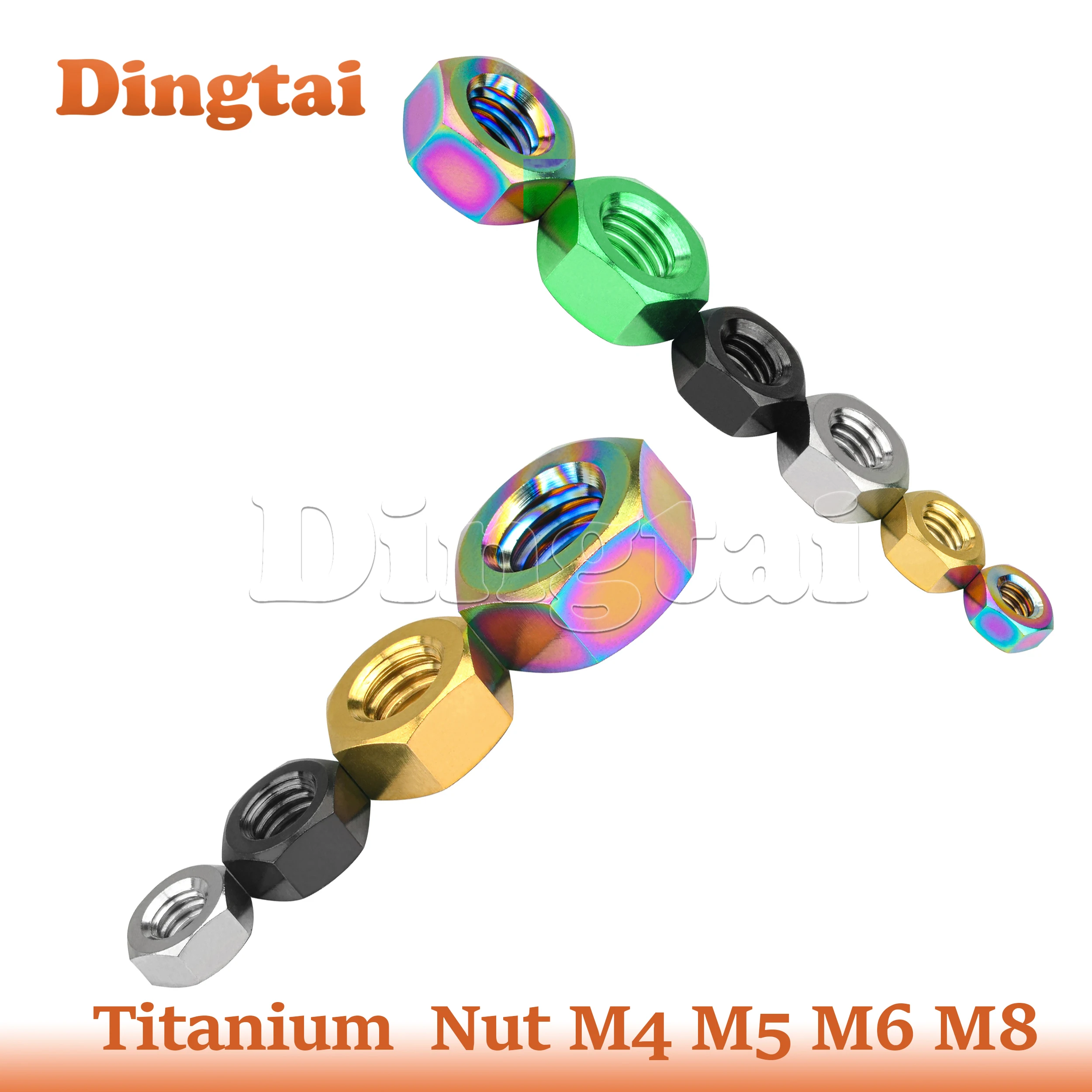 

Dingtai Titanium Ti Nuts M4 M5 M6 M8 Hex Nut for Bike Motorcycle Hexagon Nuts for Bike Motorcycle Car Boat Bolt Ti Alloy Fasten