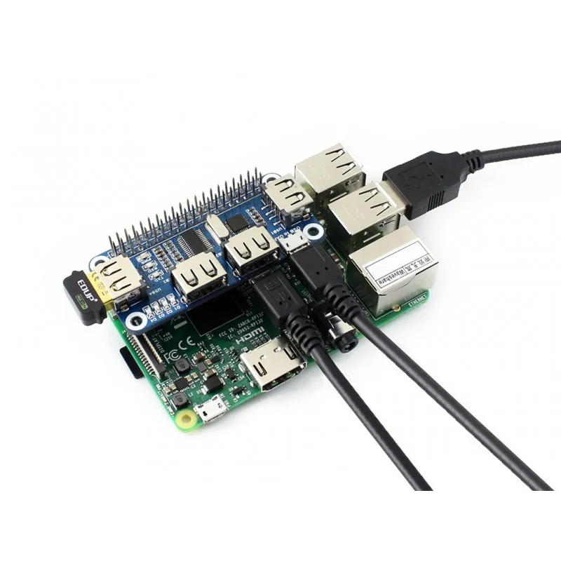 For 4 Port USB HUB HAT for Raspberry Pi 3B 2B B+ Zero/ Zero W USB to UART