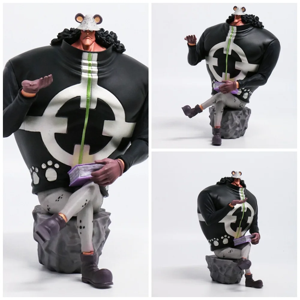 One Piece Stylist Photographer Big Bear Shichibukai  Sitting Posture Bartholemew·Kuma Handmade Wholesale Anime Figure