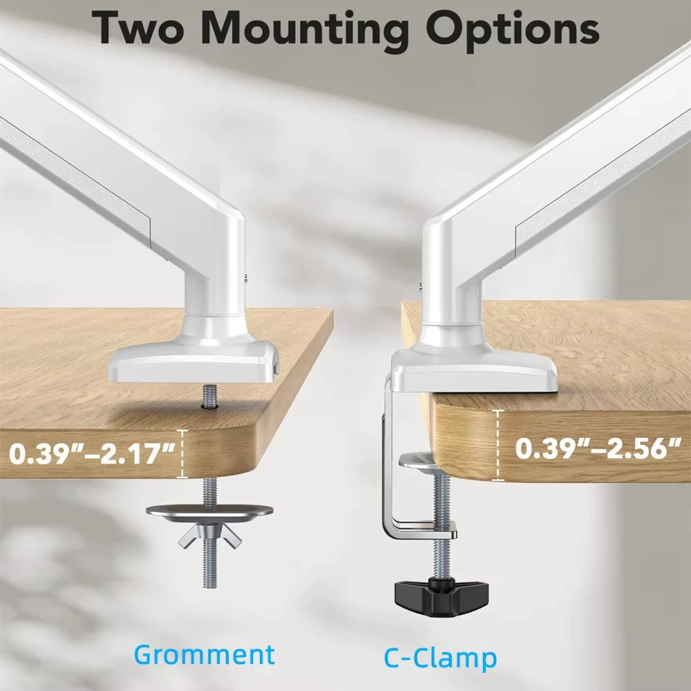 Single Monitor Mount Bracket for 14″–32″ Screens, Height Adjustable Monitor Arm with C-Clamp, Home Office Monitor Stand image 4