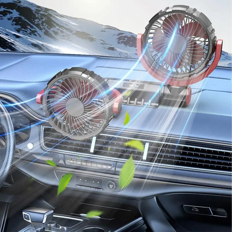 Car Fan Head Car Fan 3 Speed Levels Fans Quiet USB Operation 360 Rotation For Summer Travel Keeping Pets Kids Cool