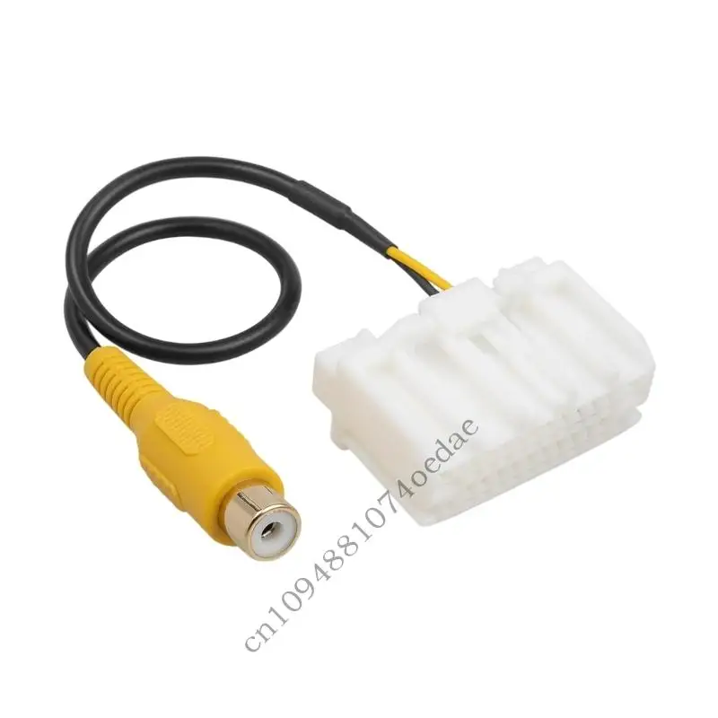 Backup Camera Conversion Cable with White Vehicle Plug and Video for Automobile 2007-2012 Vehicle Fitment Use
