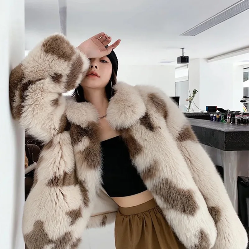 

Italian style Tuscany Lamb's wool Fur coat Fall and Winter New Women Fox fur Short coat Comfortable Elegant