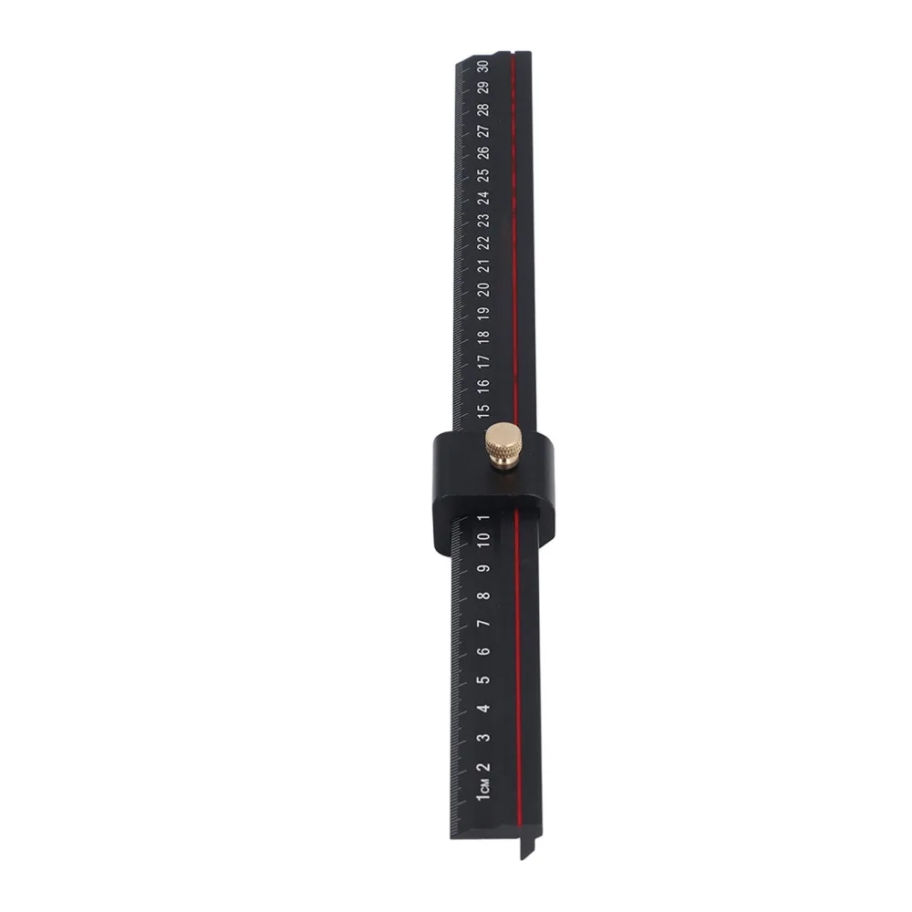 Aluminum Alloy Sliding Ruler Clear Accurate Scales 35cm/14inch L Shaped Ruler Adjustable Angle T Square Ruler Woodworking
