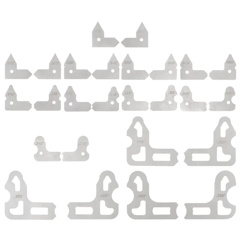 A96I-26 PC 半径ゲージセットキット 0.010 から 0.500 インチゲージホルダー付き、3602-5025 半径測定ツールセット