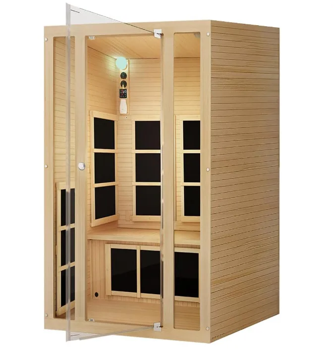 Custom Best Selling Modern Design Durable 2-Person Capacity Home Infrared Sauna with Glass Door