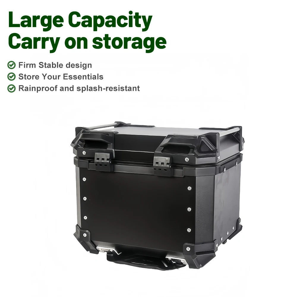 36-80L Aluminum Motorcycle Tail & Side Box Waterproof Rear Trunk Universal Electric Scooter Storage Case Moto Touring Case