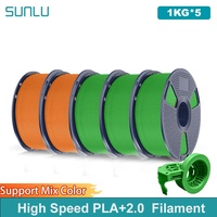 SUNLU 5KG High Speed PLA+2.0 3D Printer Filament 1KG 1.75mm High Flow Speedy 3D Filament Fits for FDM 3D Print &Fast Printer