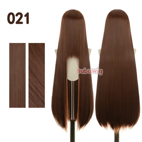 Bubuwig Synthetic Hair 100cm Long Straight Pure Color Cosplay Wigs Over 100 Colors Black White Red Blue Brown Wig Heat Resistant - Image 86